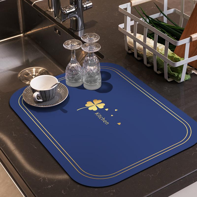 2 buc Covoraș de Drenaj Bucătărie Absorbție Apă Gospodărie Aparat de Cafea Anti-opărire și Anti-alunecare Covoraș de Masă