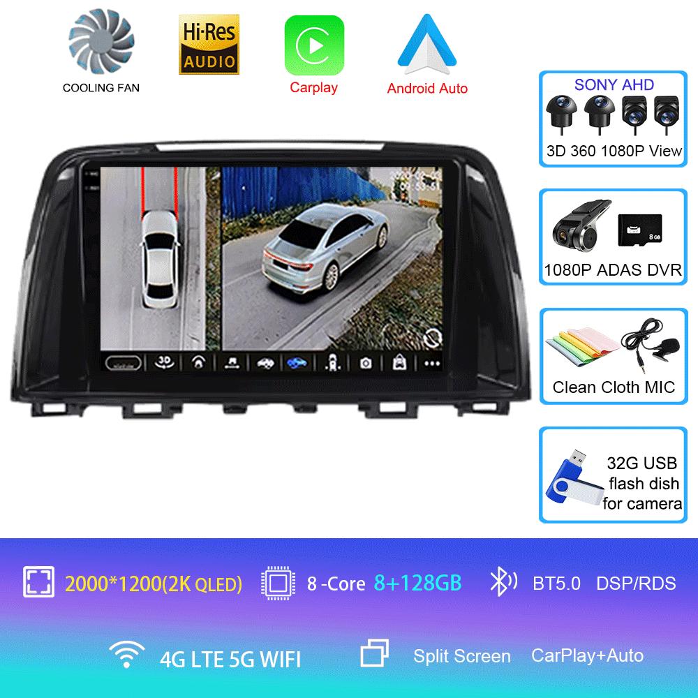 For Mazda 6 GJ Atenza 2012 2013 2014 2015 2016 2017 Android 14 Carplay Auto Car Multimedia All-in-one Car Radio Video Player GPS