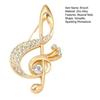 Women Brooch Sparkling Rhinestone Inlaid Musical Note Shape Anti-Exposure Buckle Suits Shirts Sweaters Bags Pin Outfit Accessory