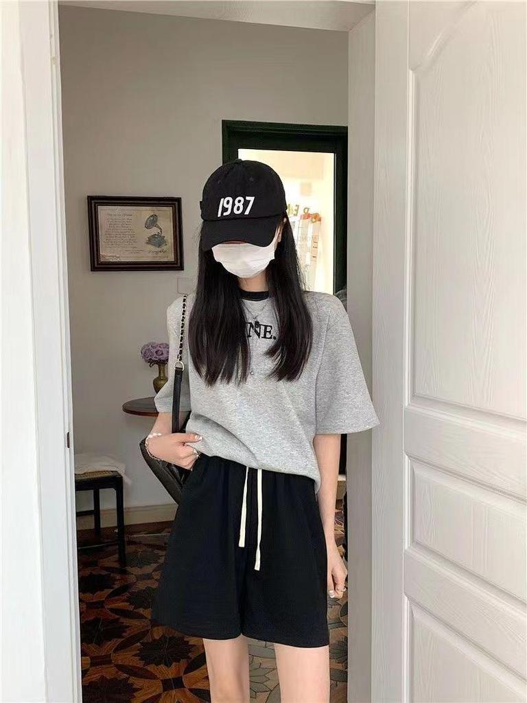 Women's High-Waisted A-line Casual Sports Shorts - Petite, Loose-Fit, Trendy Summer Style