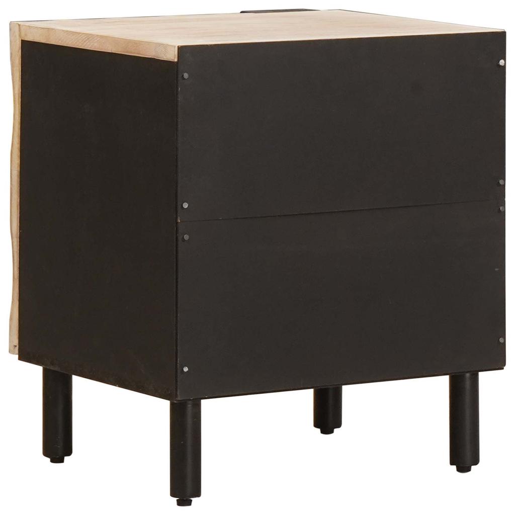 Nightstand 2 Pcs. White 40 X 33 X 46 Cm Solid Mango Wood