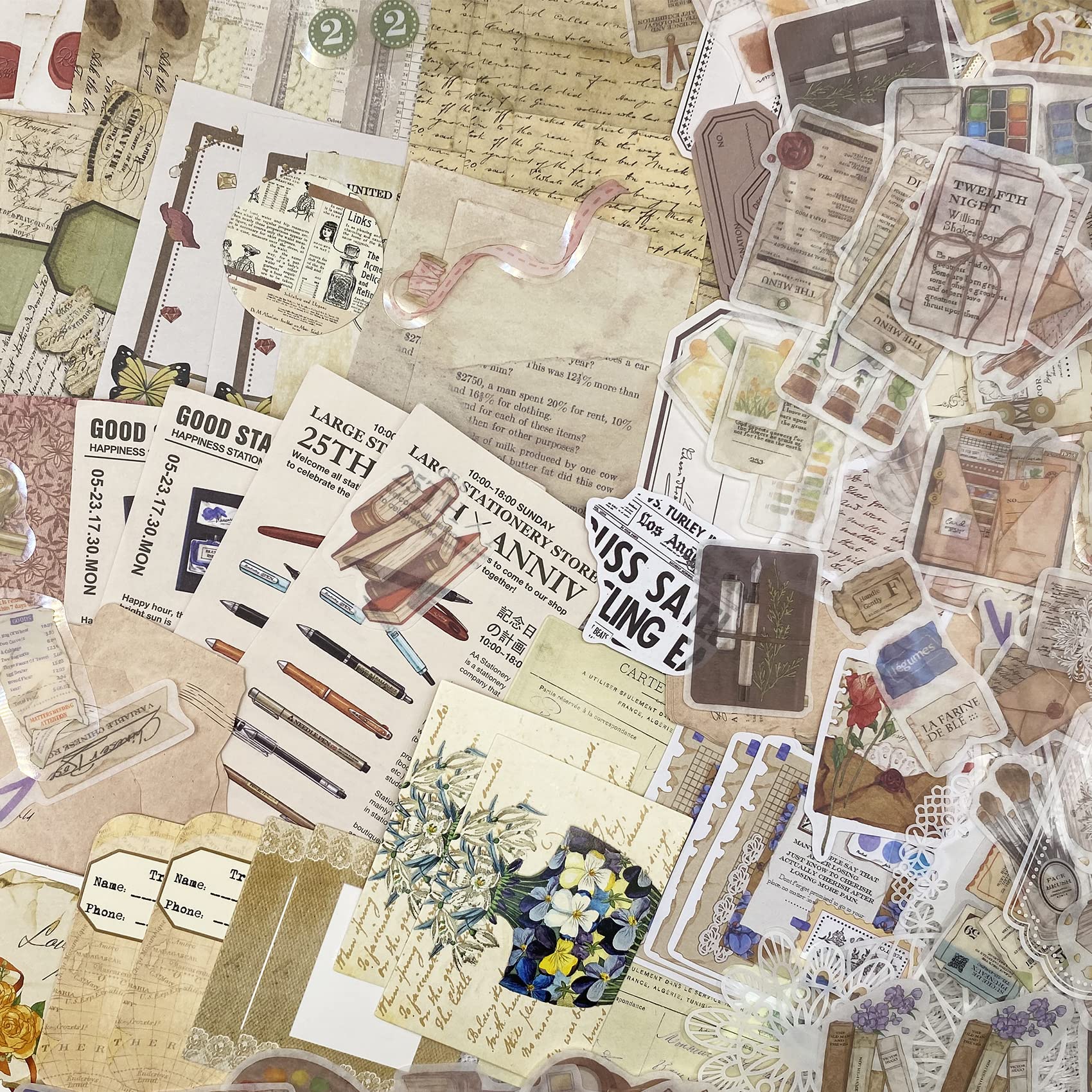 Ta Merry Стикер-коллаж Материал Хлопья Дизайн Планер Большой Ретро Фон Много Винтажного Английского Кружева Ассорти Стикеры, Бумага, Стикеры,