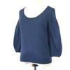 Made In Japan Margaret Howell Round Neck Sweater Lightweight 3/4 Sleeve Women’s M Navy(USED)