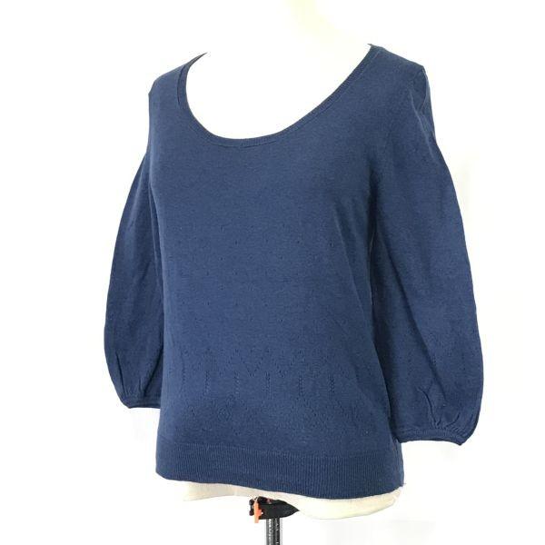 

USED/Made in Japan Margaret Howell Round Neck Sweater Lightweight 3/4 Sleeve Women’s M Navy