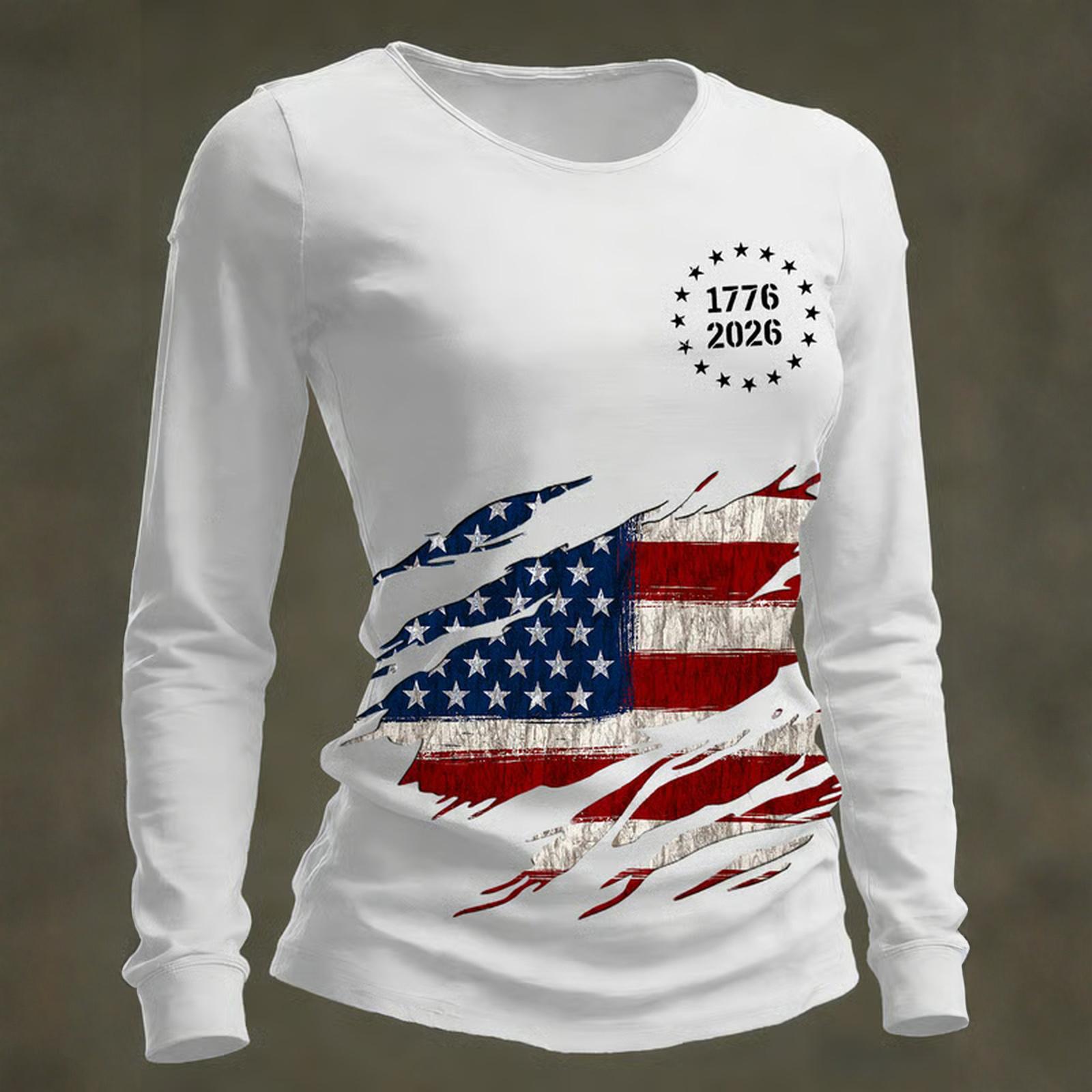 

Жіночий повсякденний топ з довгим рукавом та принтом, з круглим вирізом XL білий