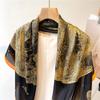 Pattern Temperament Printed Scarf Female Imitation Silk Square Scarf 91cm Travel Sunscreen Decorative Shawl Autumn and Winter Scarf Headscarf