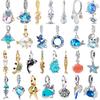 925 Silver Charms Fish Shell Turtle Starfish Whale Beads Pendant Bracelets Necklaces Womens DIY Jewelry Gift