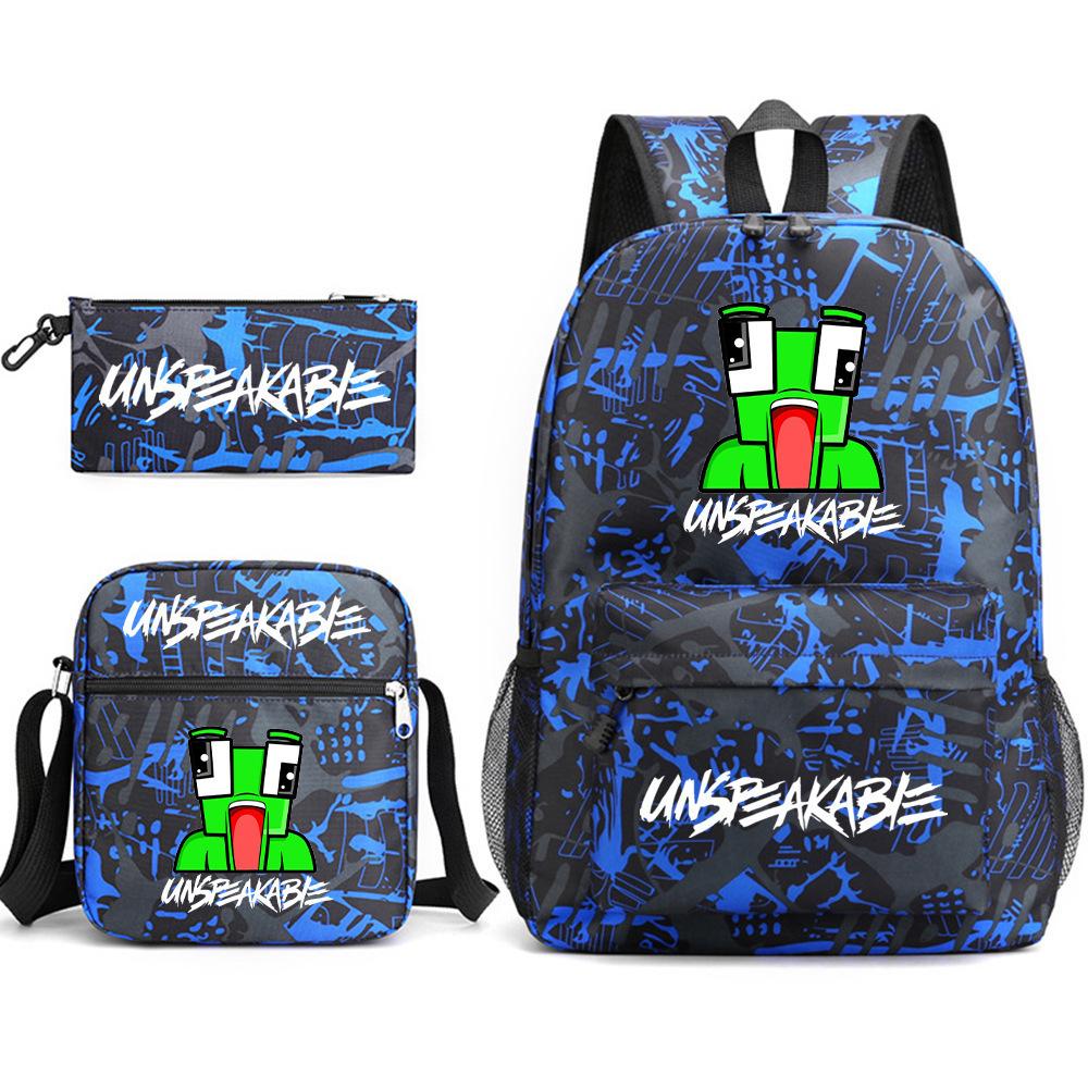 Unspeakable School Bag Fashion Male And Female Student Backpack Casual Crossbody Bag Cartoon Printed Backpack