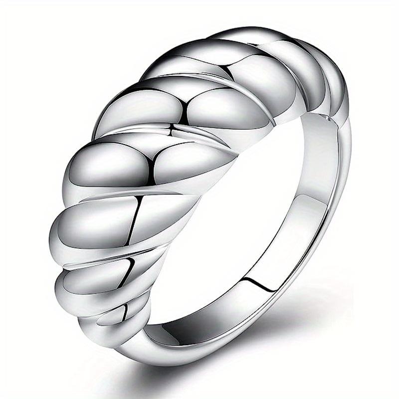 

1pc Index Finger Ring, Fried Dough Wrapped Around Croissants for Men and Women 6 срібний