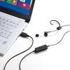 Sanwa Supply USB Single Compatible with and Teams MM-HSU04BK Headset, Wired, In-Ear, Lightweight, Skype, Zoom,