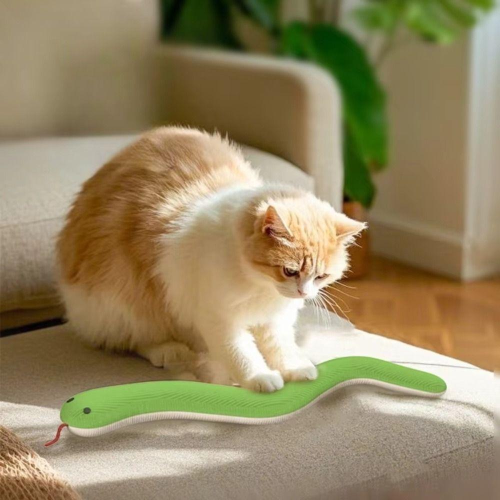 Plush Kitten Toy Snake Soft Touch Snake Shape Cat Toy Creative Interactive Pet Toy  Indoor