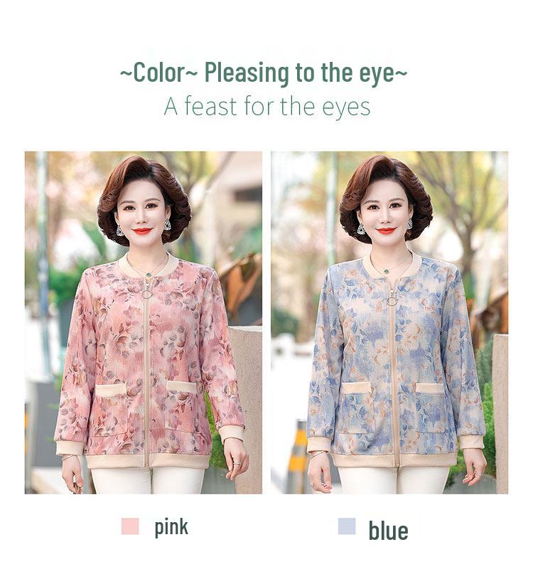 Xueer Plus Size Women's Printed Casual Baseball Jacket