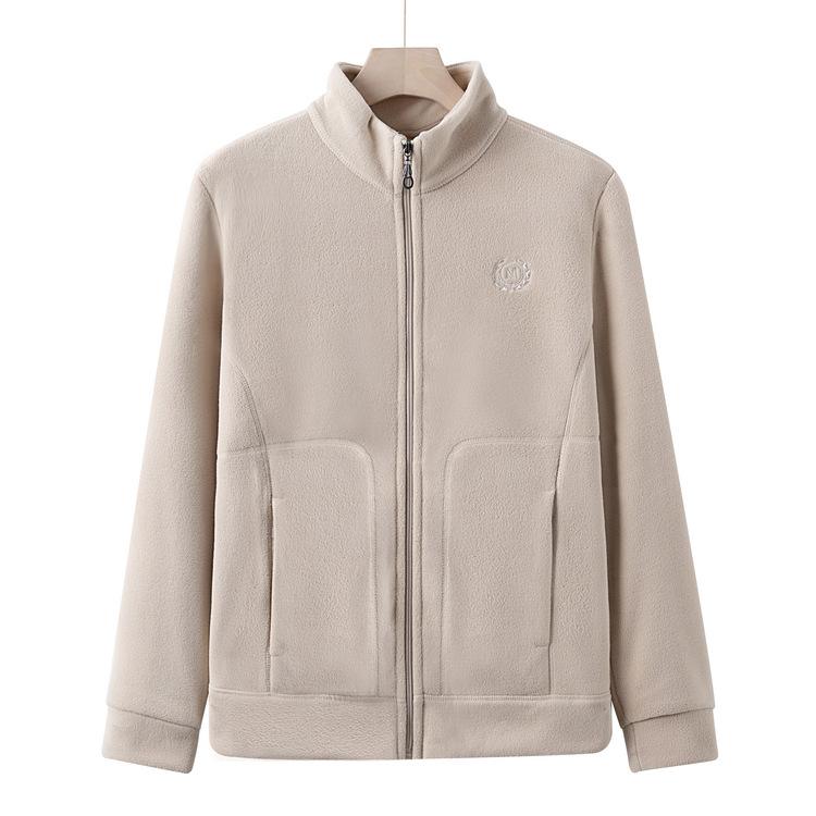 Autumn and Winter Polar Fleece Jacket Women's Thickened Warm Fleece Top Stand-up Collar Cardigan