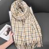 Scarf Women'S Premium Cashmere Color Plaid Warm Plaid Shawl