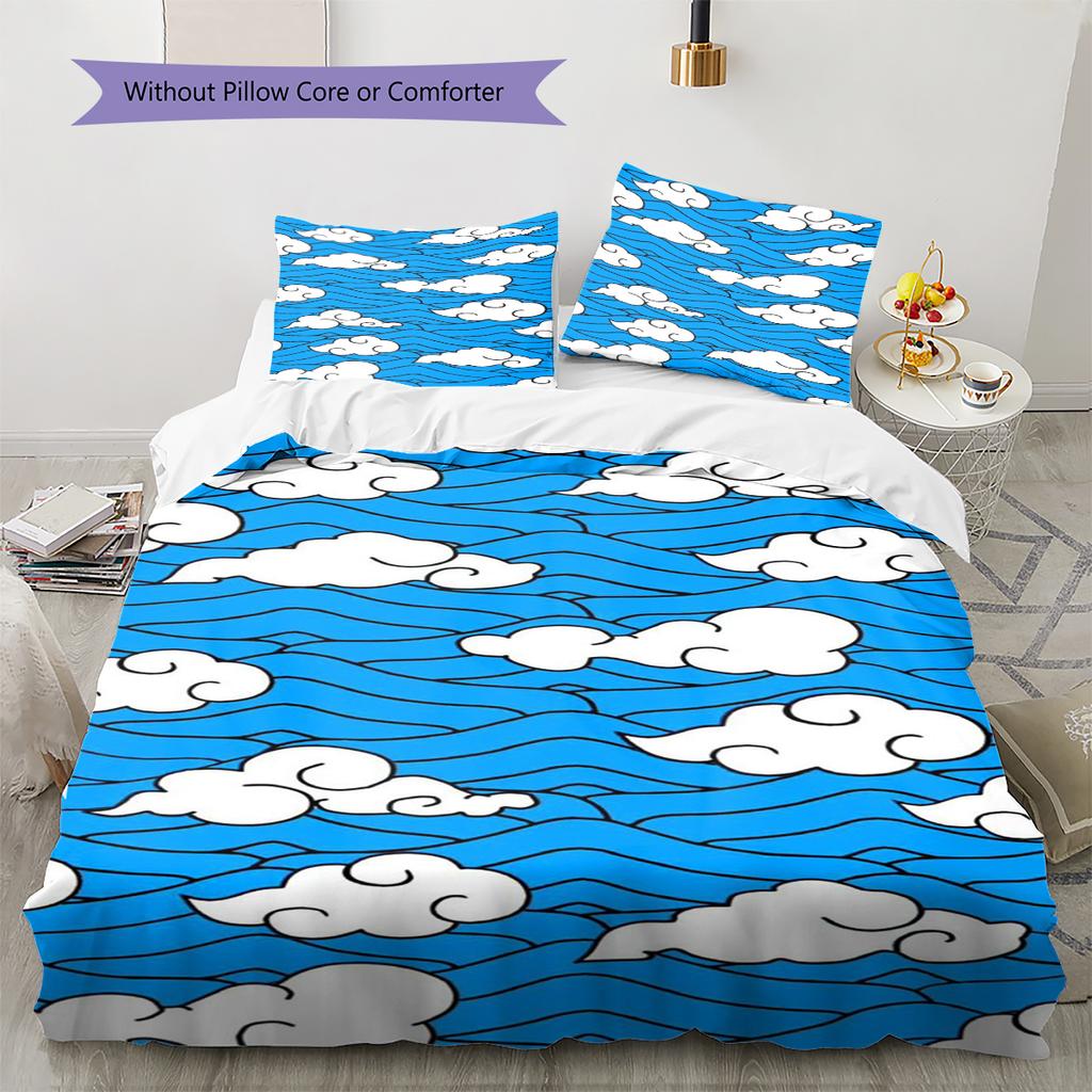 Cartoon-Muster Bettwäsche Steppbett-Set Bettbezug Kissenbezug Heimdekoration Geburtstagsgeschenk (1 Bettbezug + 2 Kissenbezüge, ohne Füllung)