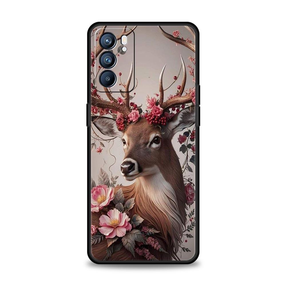 Deer Lichee Pattern Phone Case For Oppo Reno 13 12 11 10 7 F Find X5 X6 A98 A80 A79 A78 A57 A54 A31 A17 Pro 5G Soft TPU Cover