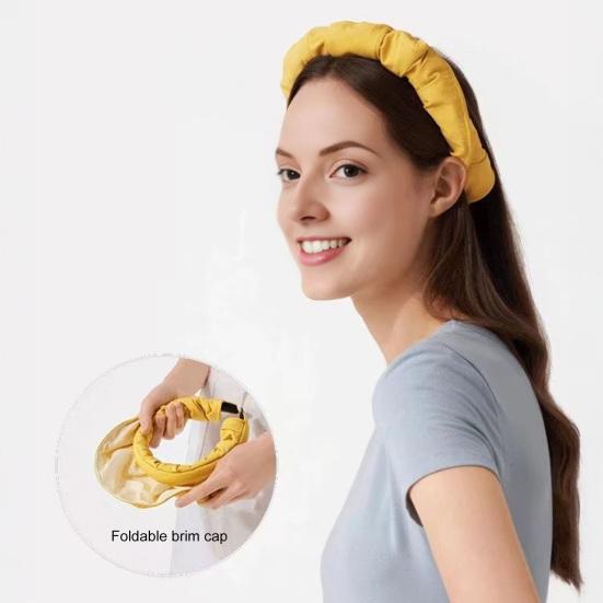 Sun Hat for Women, Wide Brim Sun Visor Hat, UPF50+ Lightweight Foldable Ponytail Sports Cap, Rollable Foldable Empty Top Hat