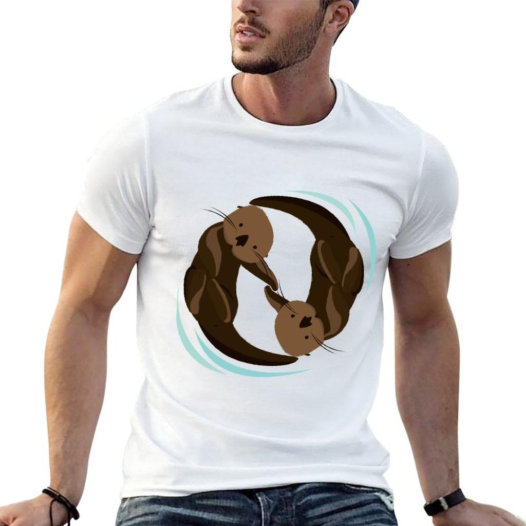 Otter Friends T-Shirt Minimalist Casual Short Sleeve Top