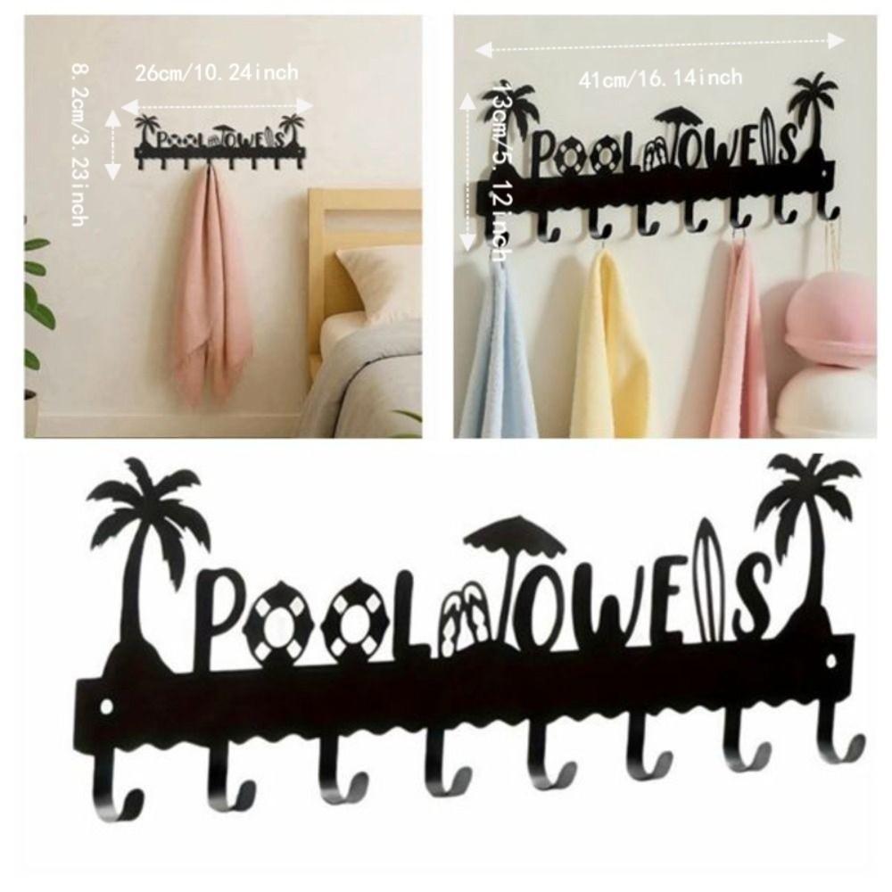 Decorative Multi-functions Metal Wall Hook Decoration Iron Bathroom Towel Hook Door Sign Key Rack Home Universal Hook Front Door