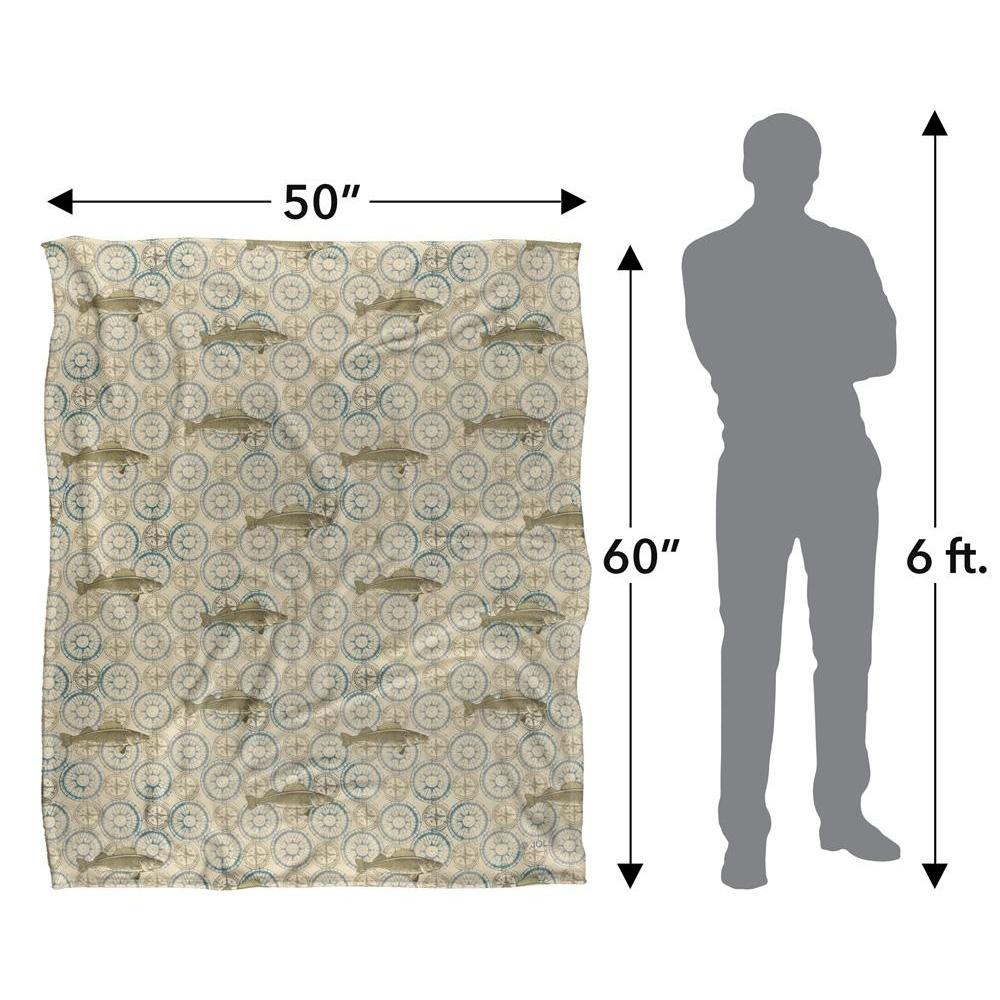 JQ Licensing Jl-Jp-Jq Silky Compass Fishing Supersoft Blanket