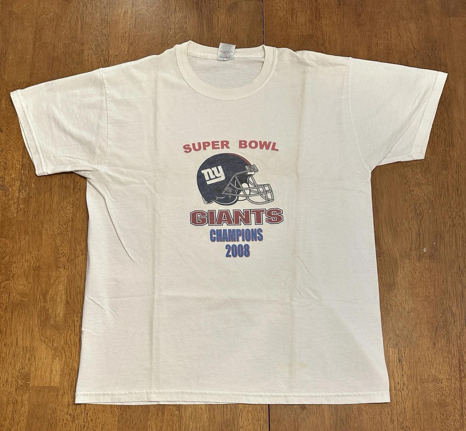 New York Giants 2008 Super Bowl Champion T Shirt Large M