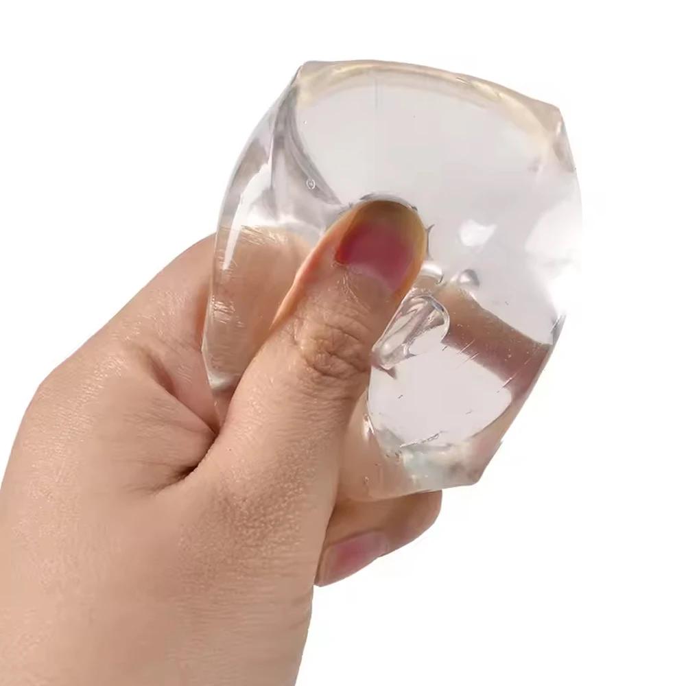 

Sparkling Ice Cube Fidget Toy Squeeze Sensory Ball with Slow Rebound Squishy Stress Relief for Anxiety Focus Tool