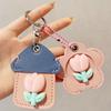 2PCS/Set Keyrings Convenient 3D Tulip Design Accessories Keychain Cute Access Card Holder Multi-Functional Multicolor