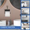 Toilet Paper Holder with Phone Shelf Wall Mounted Matte Black Toilet Roll Dispenser Stainless Steel Tissue Roll Holder for Home
