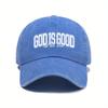European And American  Washed And Worn Printed Baseball Cap New God Is Always Good Printed Baseball Cap WomenS Washed Retro Sp