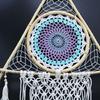 Dream Catcher Macrame Evil Eye Large White Turquoise