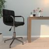 Vidaxl Swivel Office Chair, Black, Upholstered with Faux Leather