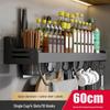 Danle Punch-Free Wall-Mounted Kitchen Storage Rack with Knife Holder