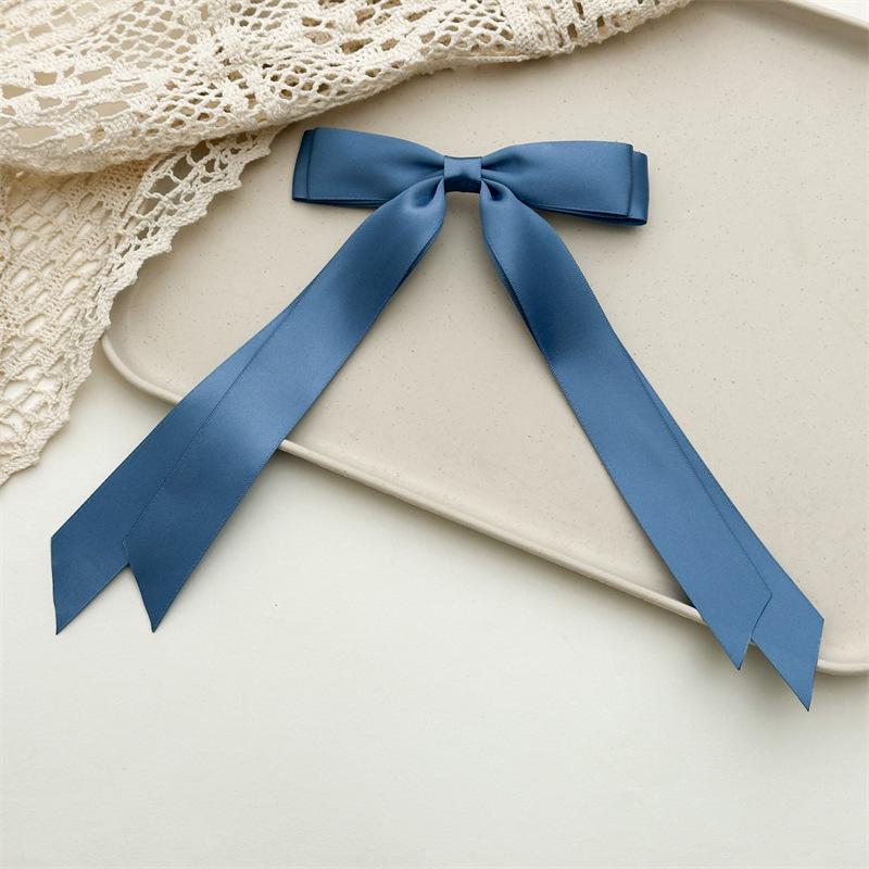 Women's Double-Layer Bow Ribbon Tassel Hair Clip - Woven Long Hair Tie Duckbill Accessory