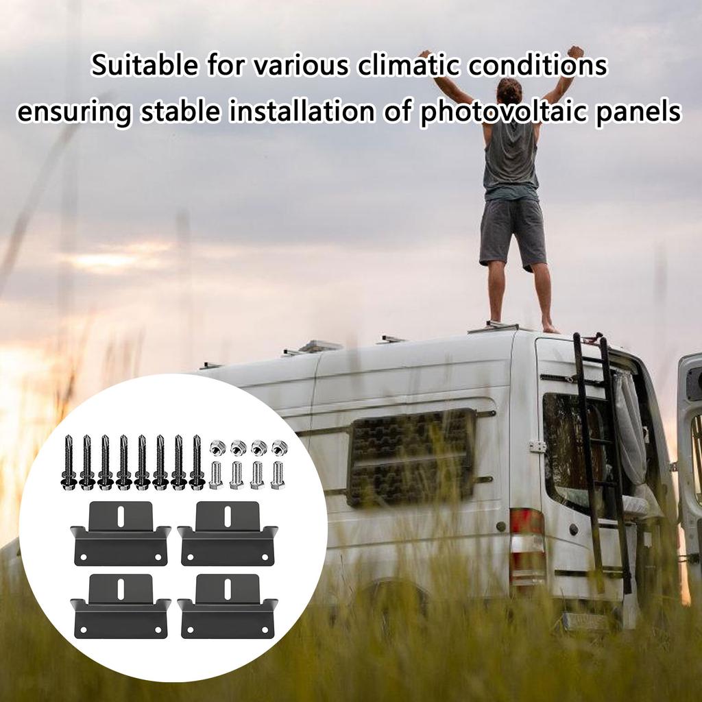 Solar Panel Mounting Set Aluminum Z Brackets Solar Power Installation Corrosion Resistance Support Set for Quick Setups