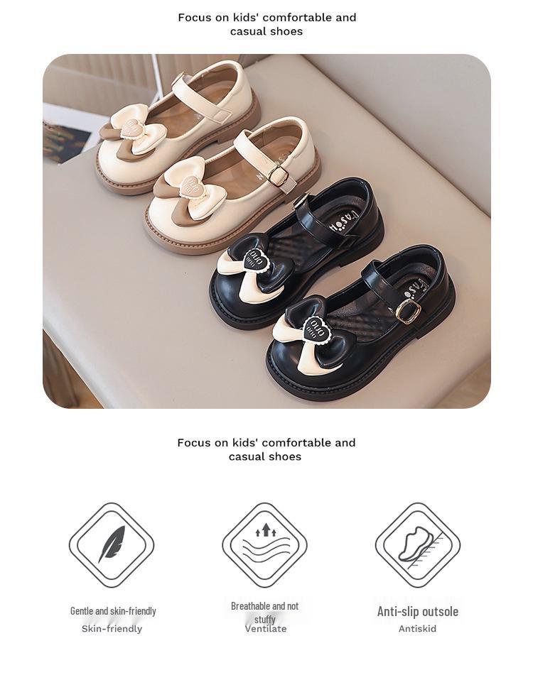 Girls' Leather Princess Shoes – Spring/Autumn, Soft Non-Slip Sole, Perfect for Performances (2025)