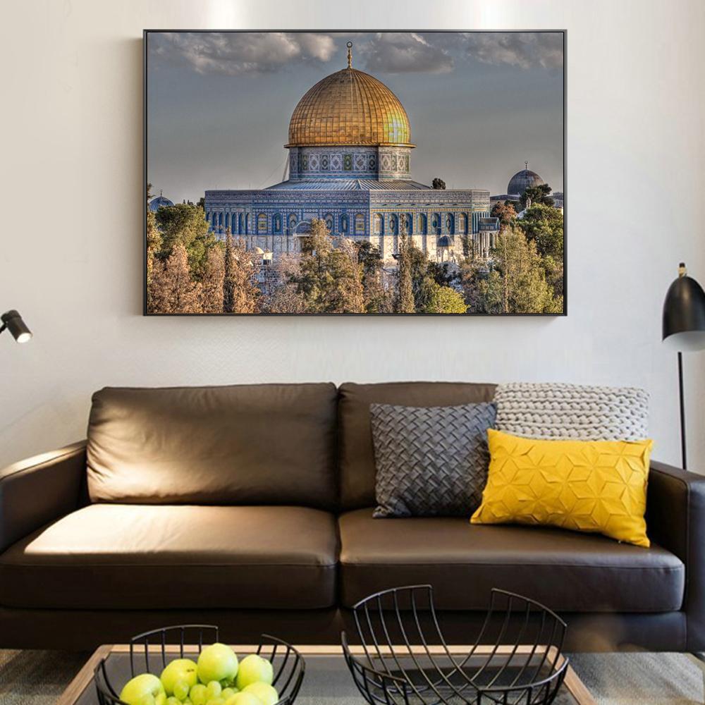 Masjid Al Aqsa of The Rock Cavans Gemälde realistische Moschee Poster und Drucke Wandkunst Bild für Wohnzimmer Home Decor Cuadros