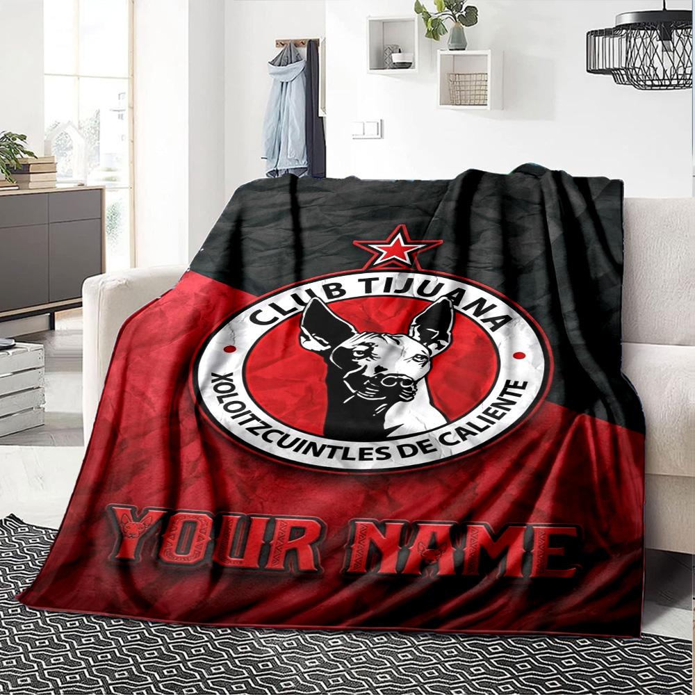 Name Custom Club Tijuana Print Flannel Blanket High Quality Warm Comfortable Cover for All Seasons Perfect for Gifts Home Decor