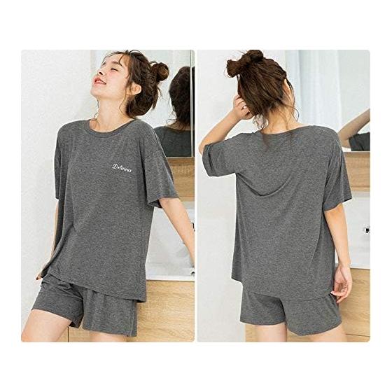 [Mskikefly] Pajamas, Top and Bottom Set, Short Sleeves, Room Wear, Women's, Loungewear, Sleepwear, Convenient Clothes, Stylish, Comfortable,
