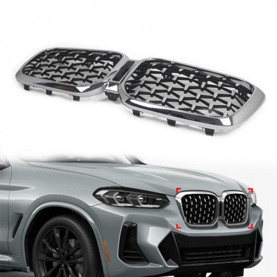 Front Bumper Kidney Grille Meteor Grille For BMW X3 X4 G01 G02 G08 -