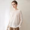 Women's Velvet Pullover Sweater - 75% Cashmere, 25% Mulberry Silk, One-Shoulder, Drop Shoulder, Long Sleeve Knit Base Layer.