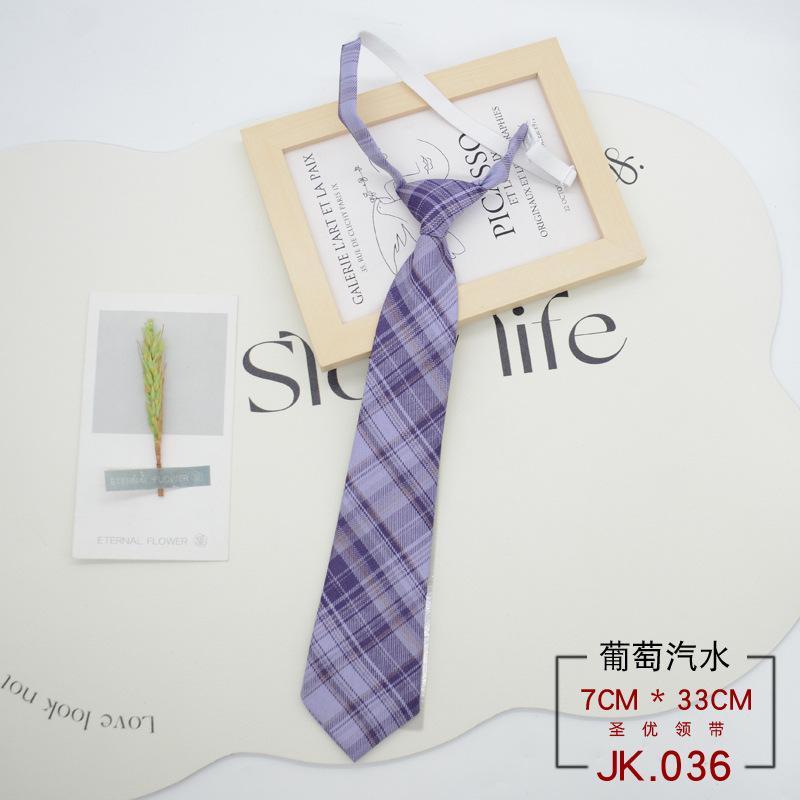 Tie Plaid Women Free Knotting Student College Style Japanese Short Uniform School Uniform Accessories Lazy