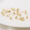 Commute-Style Mini Love Heart S925 Sterling Silver Gold Stud Earrings