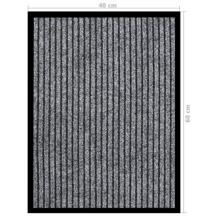 VidaXL Paillasson rayé Gris 40x60 cm
