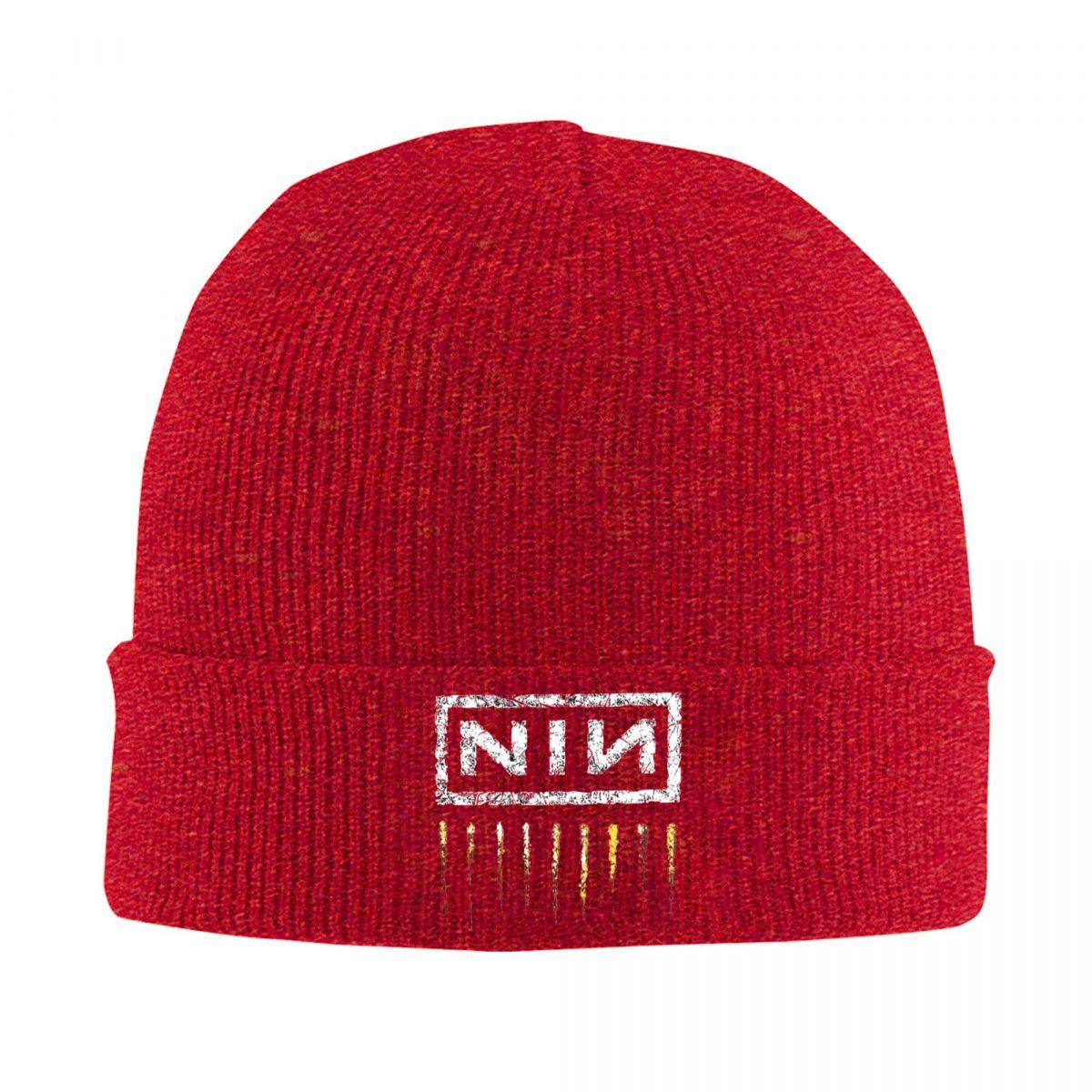 

Шапки-бини Nine Inch Nails Графическая вязаная шапка Осень Зима Повседневная Женская Мужская K-pop Эластичная кепка as picture