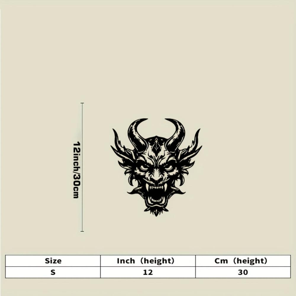 

Metal Demon Head Wall Sculpture Horned Art Elegant Black Decor Halloween Christmas Gift Living Room Coffee Shop Bar Modern Minimalist Home S-30cm/12inch