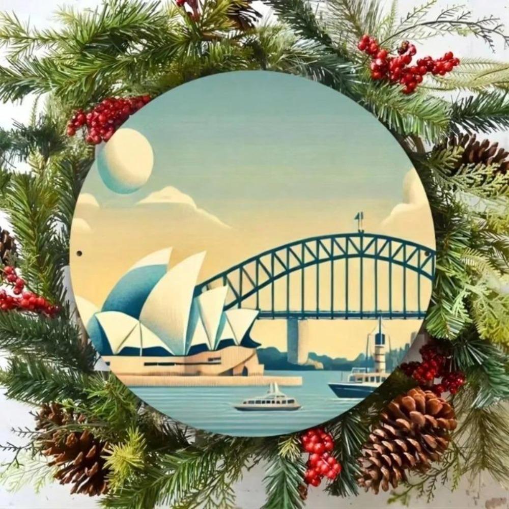 Metal Wall Decor Opera House Harbor Bridge Artwork Living Dining Office