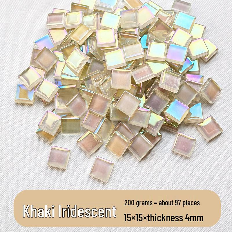 200g 1,5cm Transluzent 15mm Kristallmosaik DIY Handgemacht Buntes Glas Schnittpapier
