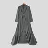 INCERUN Men Lapel Long Sleeve Irregular High Low Splits Ruffled Long Tunic Blazer Coats
