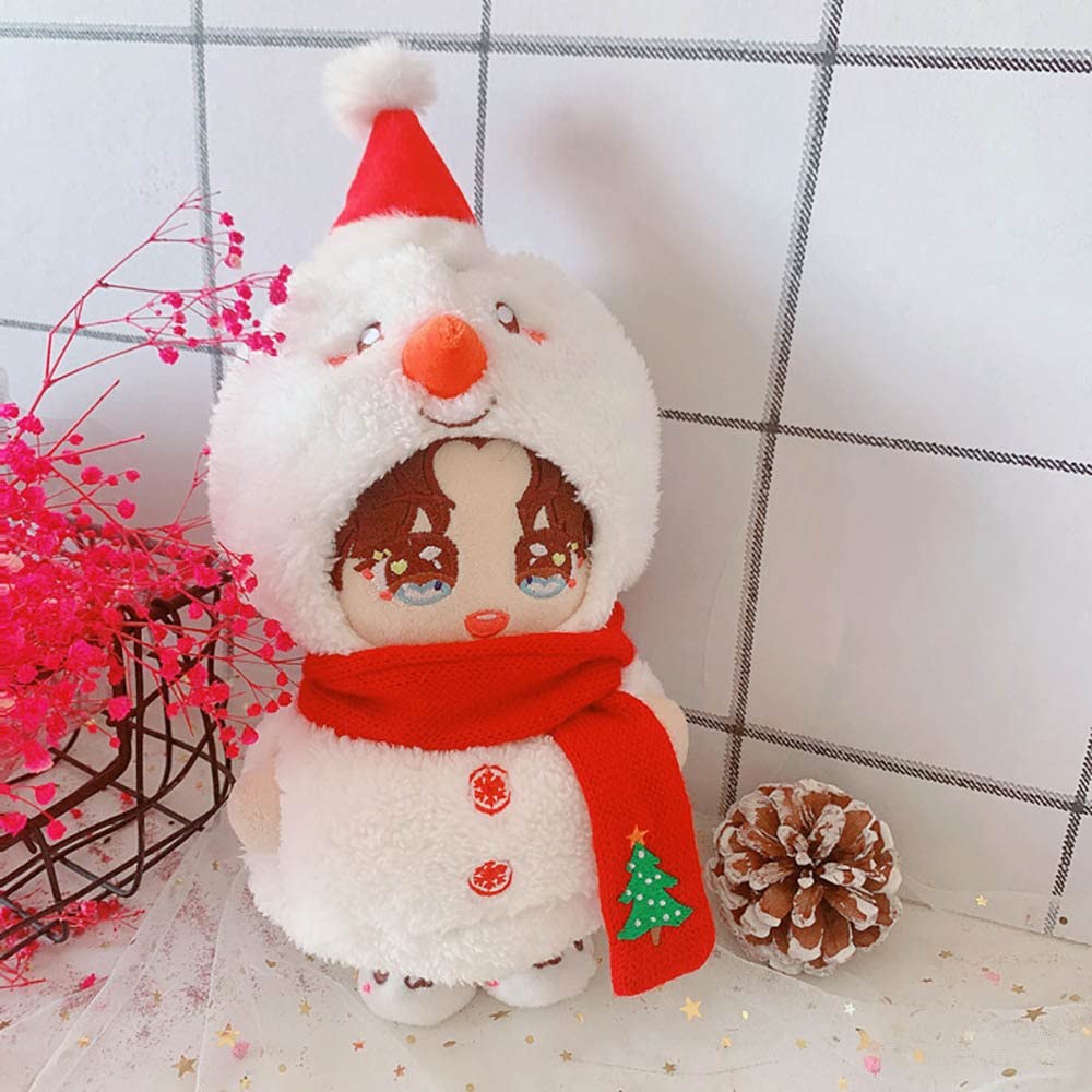 Niannyyhouse Cotton Doll Clothes - 20cm Doll Clothes - Hat + Jacket + Scarf - 3-Piece Set - Christmas Outfit - Dress Up - Christmas Snowman Outfit -