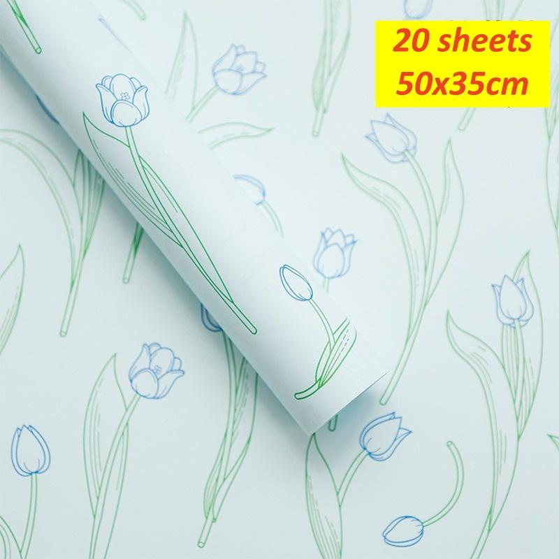 Retro Wrapping Paper Romantic Flower Wrapping Paper Kraft Gift Paper Florist Bouquet Packaging Material For Gift Wrapping Pack